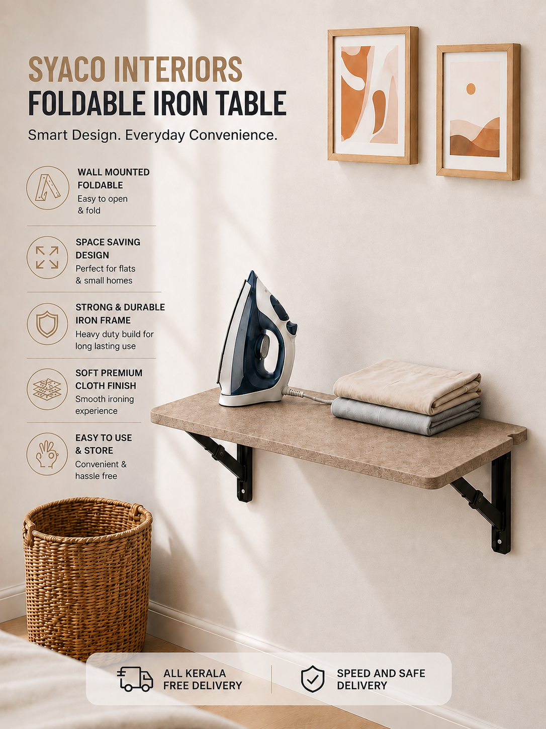 SYACO Wall Mounted Ironing Board (Big &amp; Small)