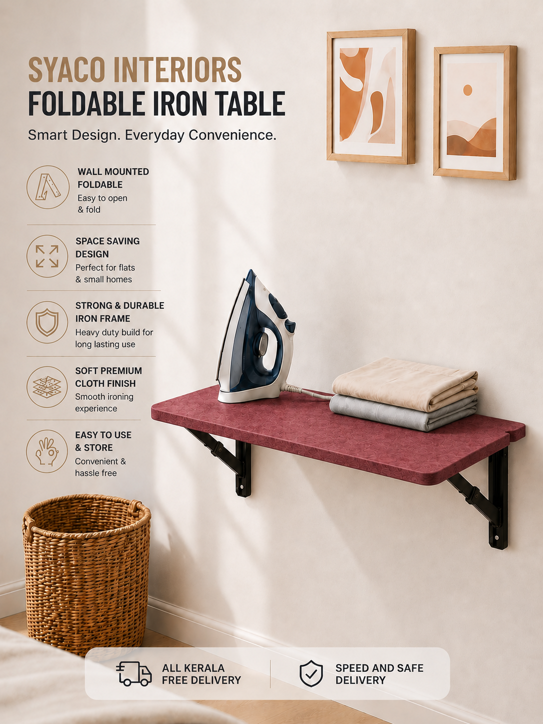 SYACO Wall Mounted Ironing Board (Big &amp; Small)