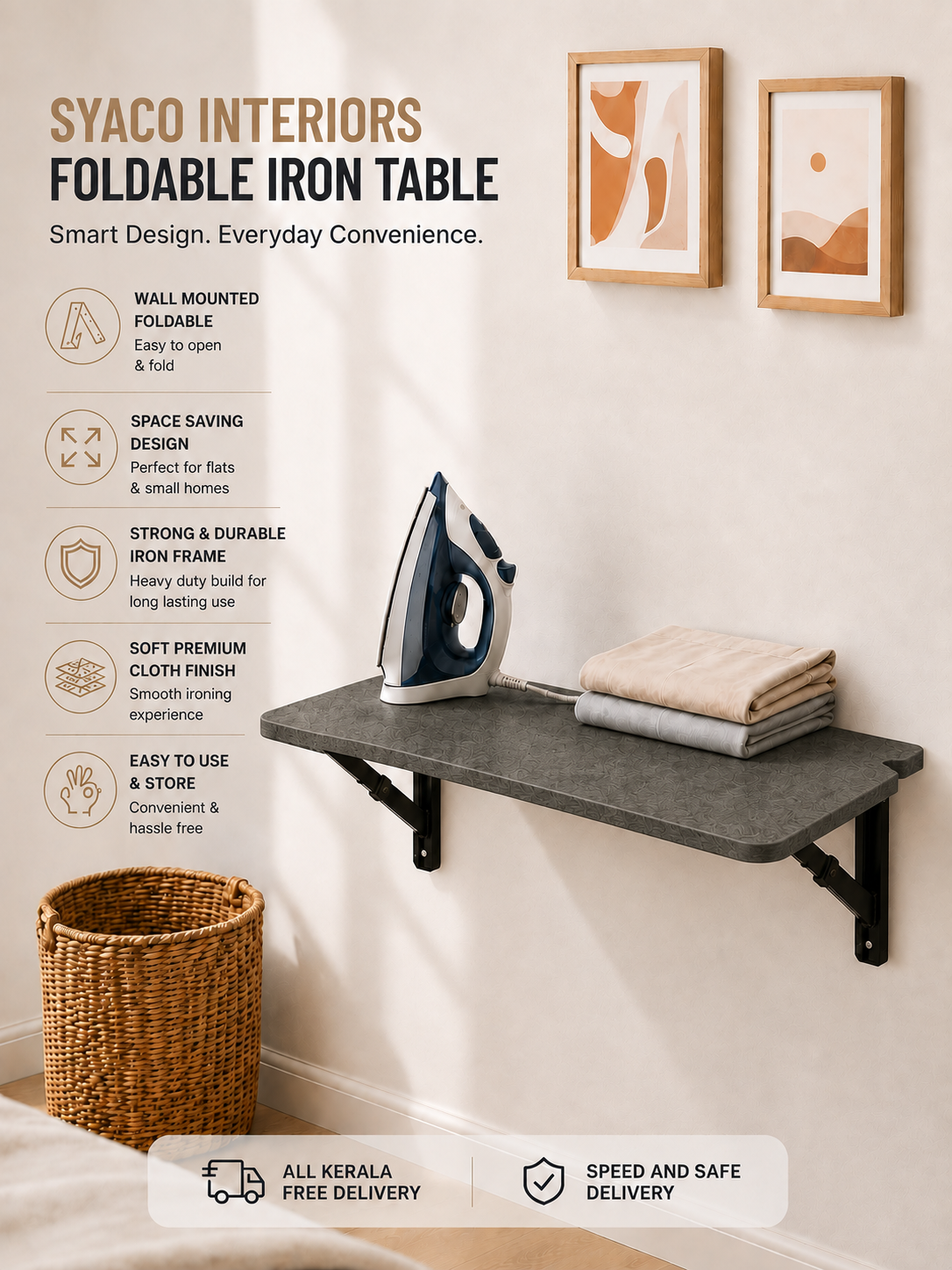 SYACO Wall Mounted Ironing Board (Big &amp; Small)